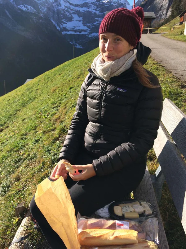 Having a picnic in the Alps