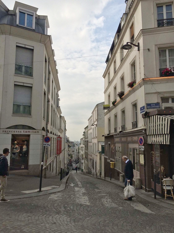 The cobblestone streets of Montmarte.