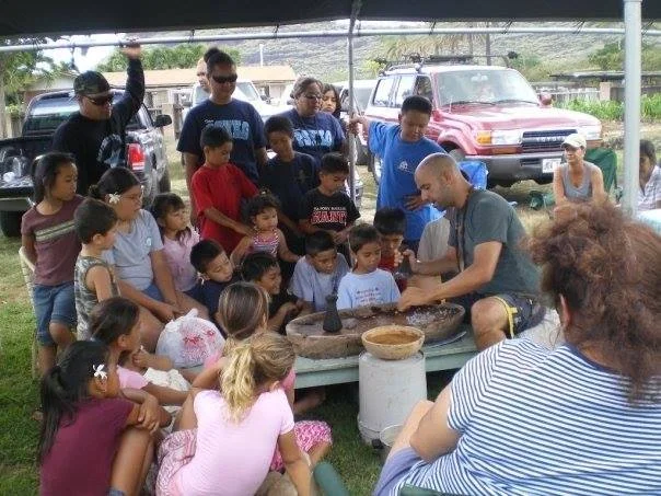 Giving a workshop on how to make Poi