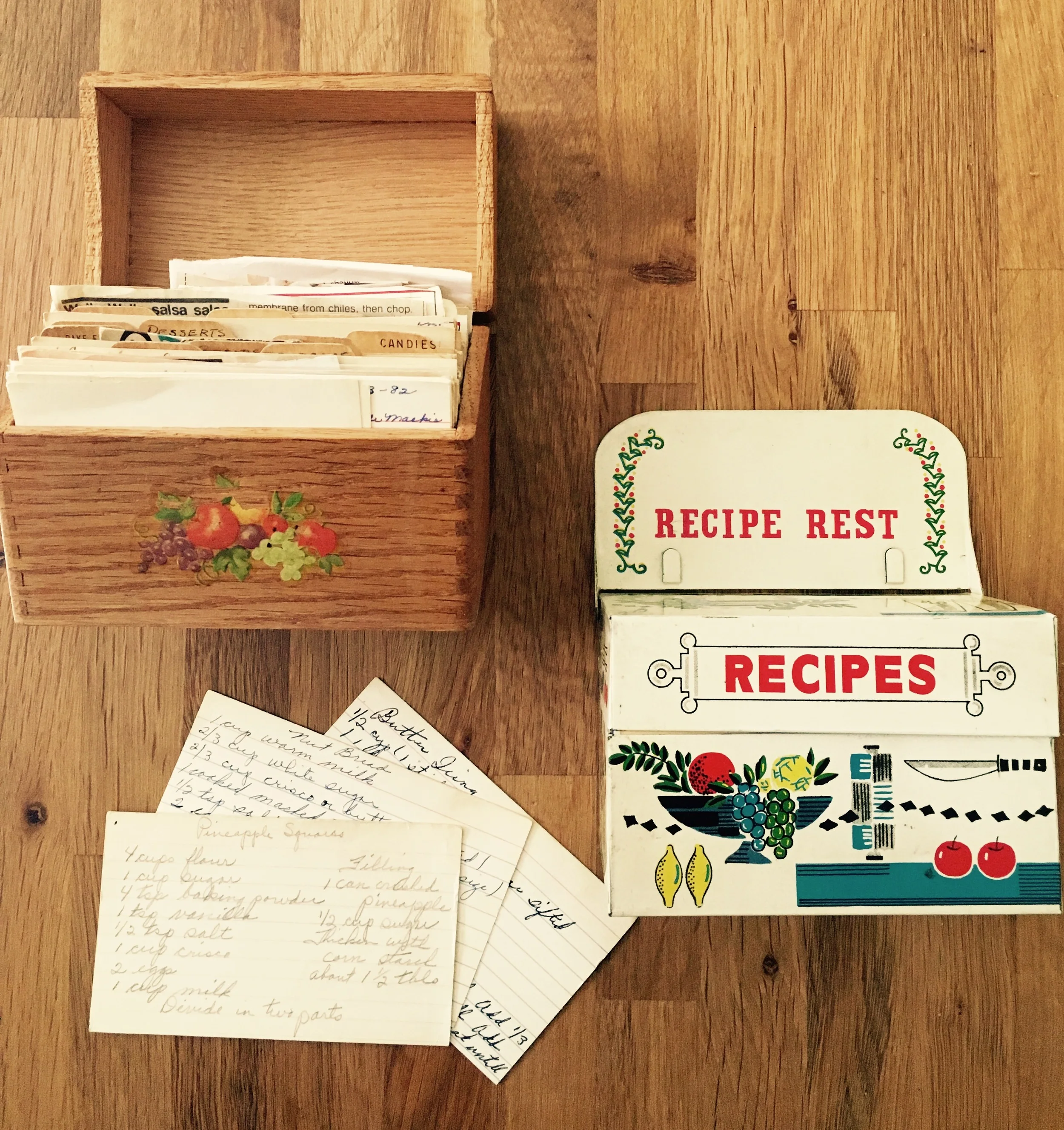 Just a few of the fantastic recipe boxes my sister Mel has given me.