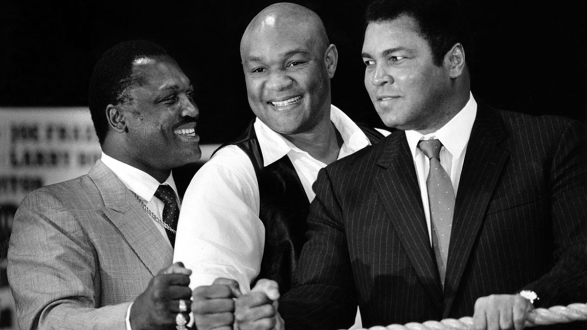 Frazier, Foreman and Ali. All friendly like.