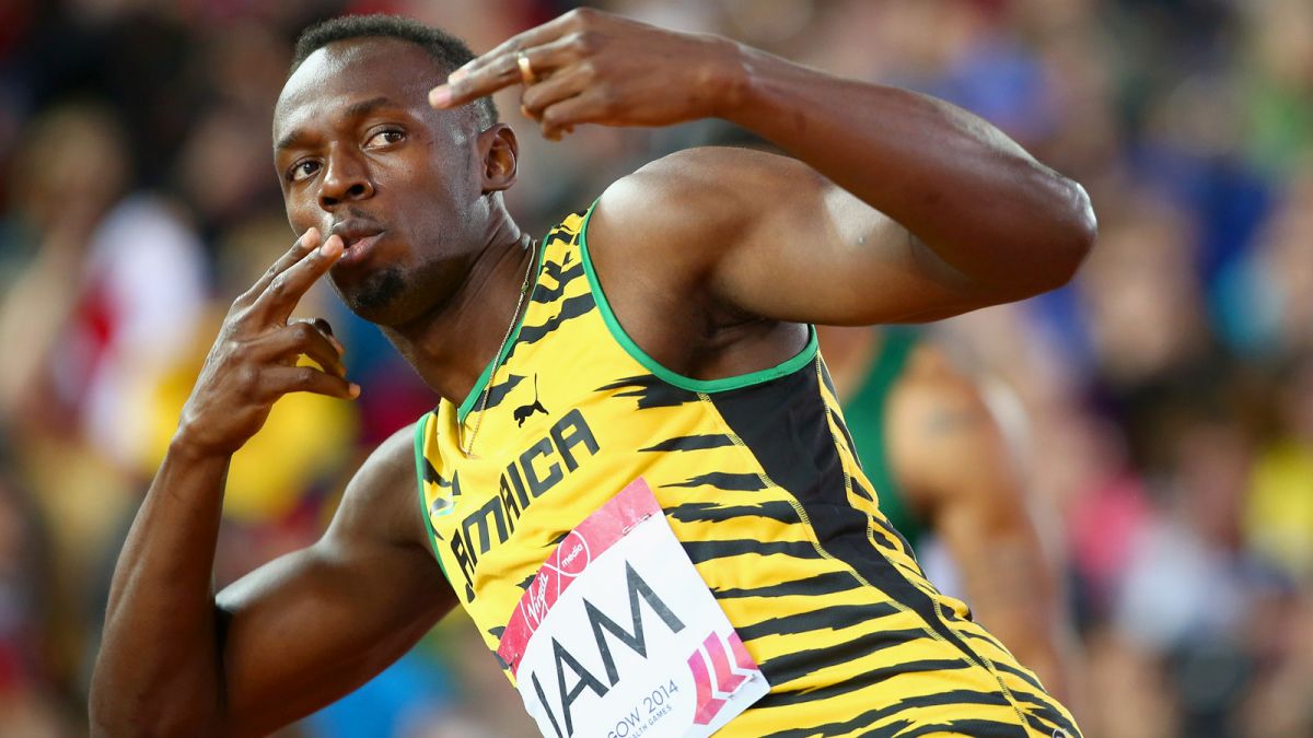 Usain Bolt ... relaxed? Just a bit ...