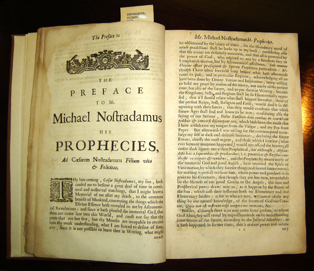 Garencières' 1672 English translation of Nostradamus's Prophecies