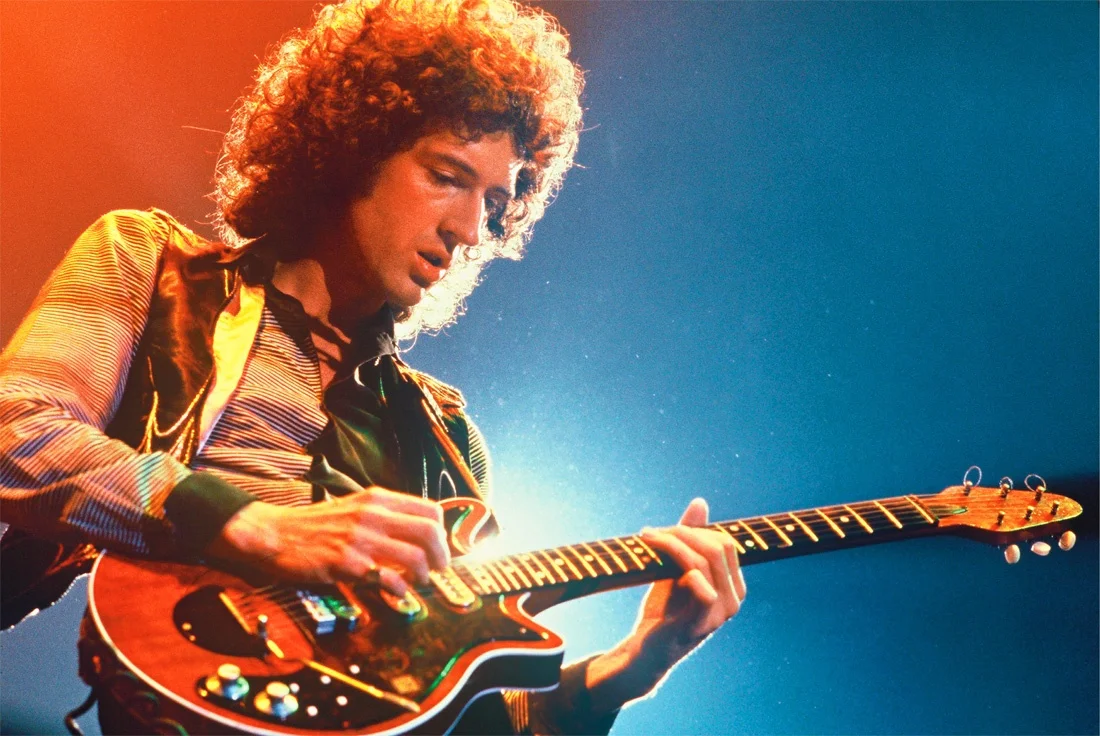 Pet project: Brian May with his weapon and shield, the Red Special