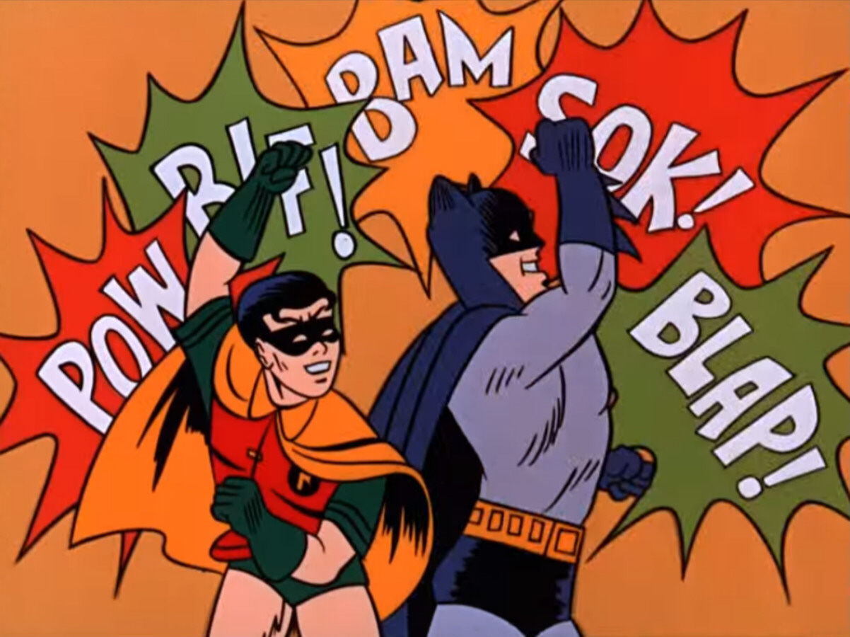 Holy smoke, Batman, it's onomatopoeia time …