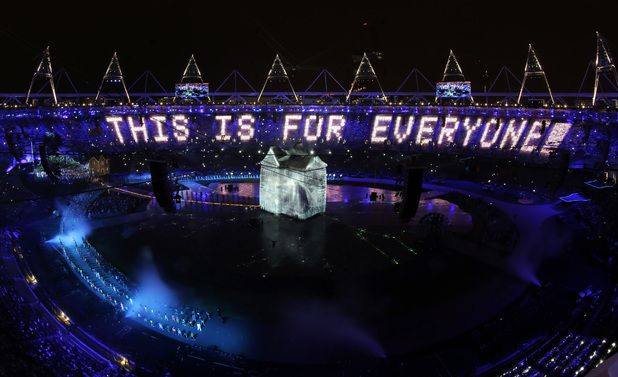 London Olympic Stadium, 2012. An internet message, but does it also help define music-making culture this century?