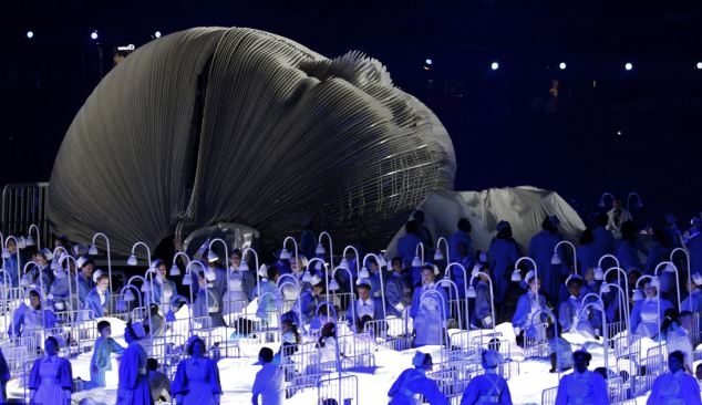 NHS nurses are celebrated as part of the London 2012 Olympic opening ceremony