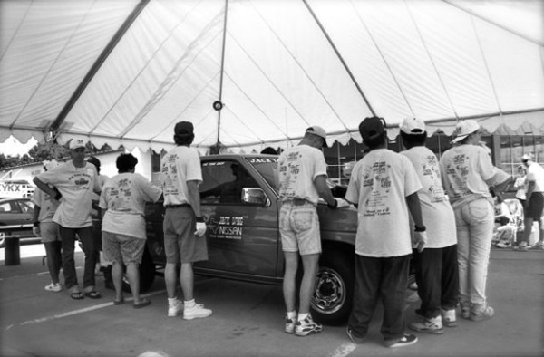 Touch the truck to win with your hands on a hardbody. Steady on …