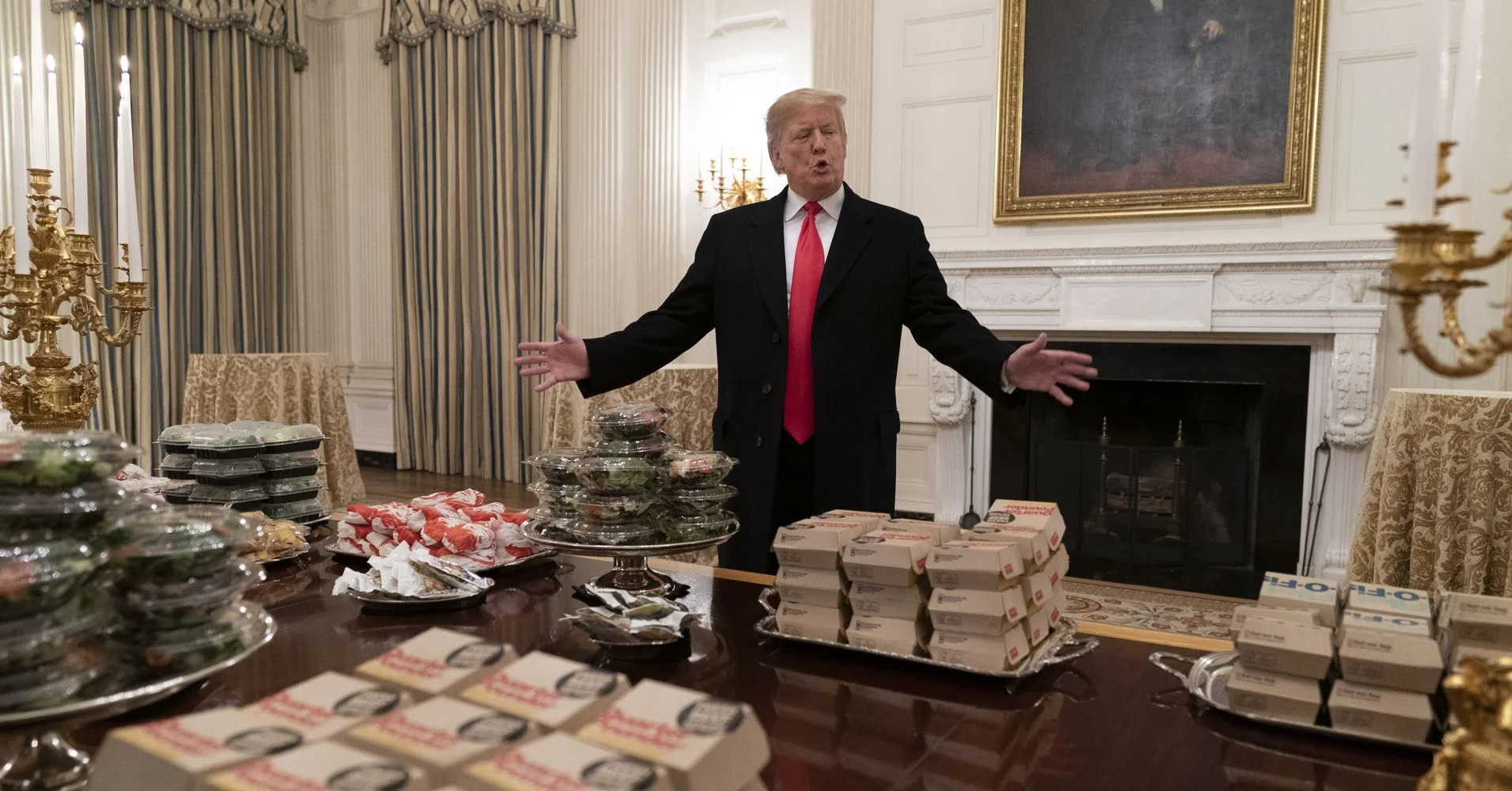 No government, a national crisis, but it’s OK folks, Donald has in the Big Macs and fries …
