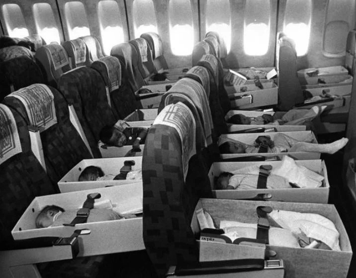 Never such innocence … Operation Babylift” on 12 April 1975 carries orphaned Vietnemese out of Saigon
