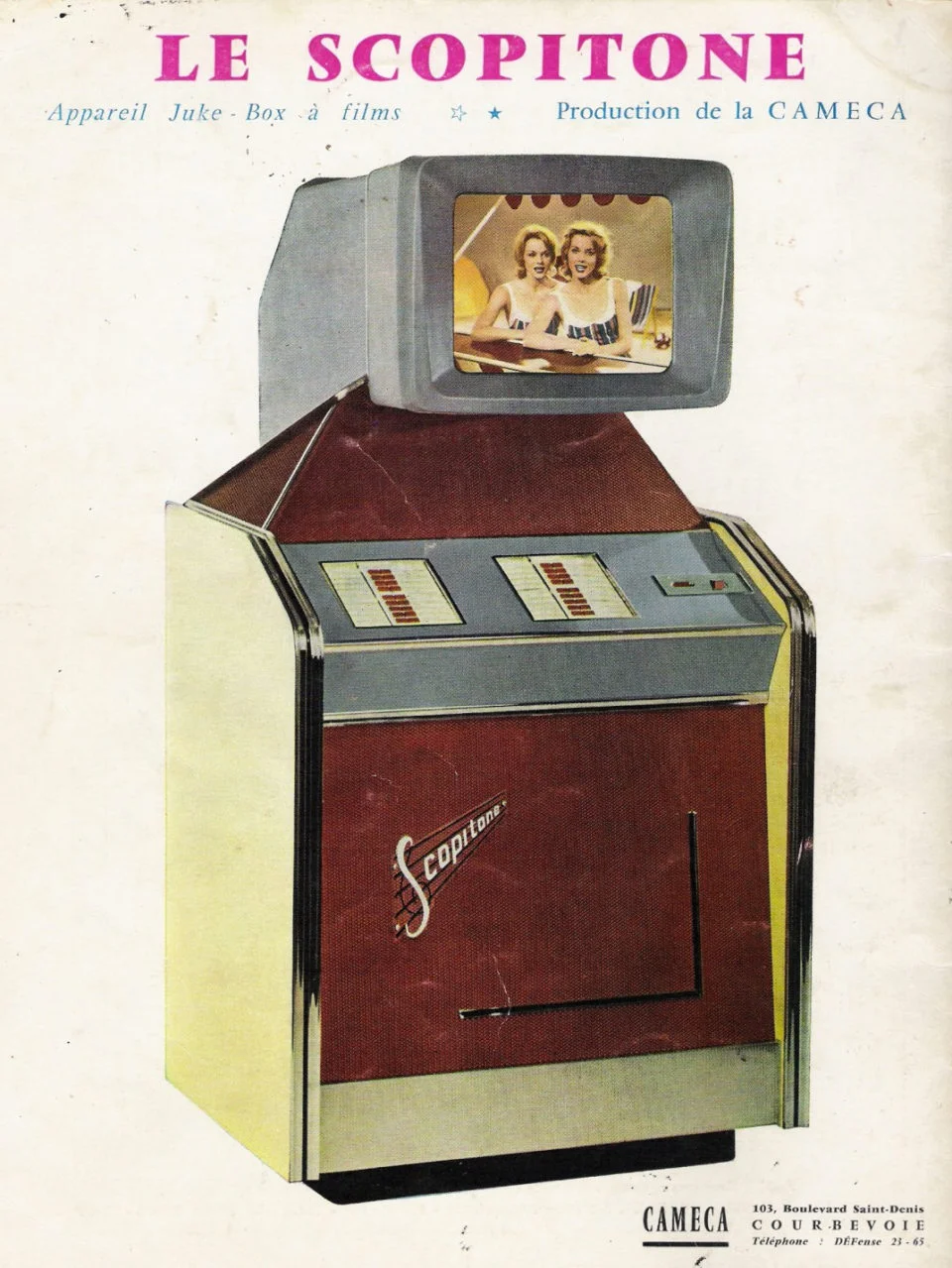 Le Scopitone, a French video jukebox invented in the 1950s