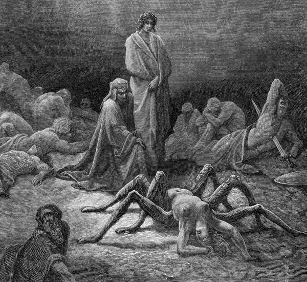 Gustave Doré Arachné au purgatoire - expressing perhaps further sexual fears