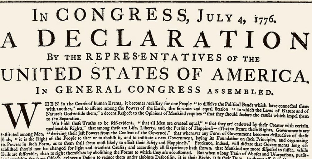 Declaration of Independence 4th July 1776