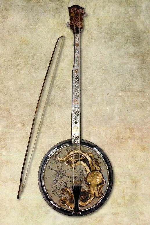 Ornate banjo-like igil