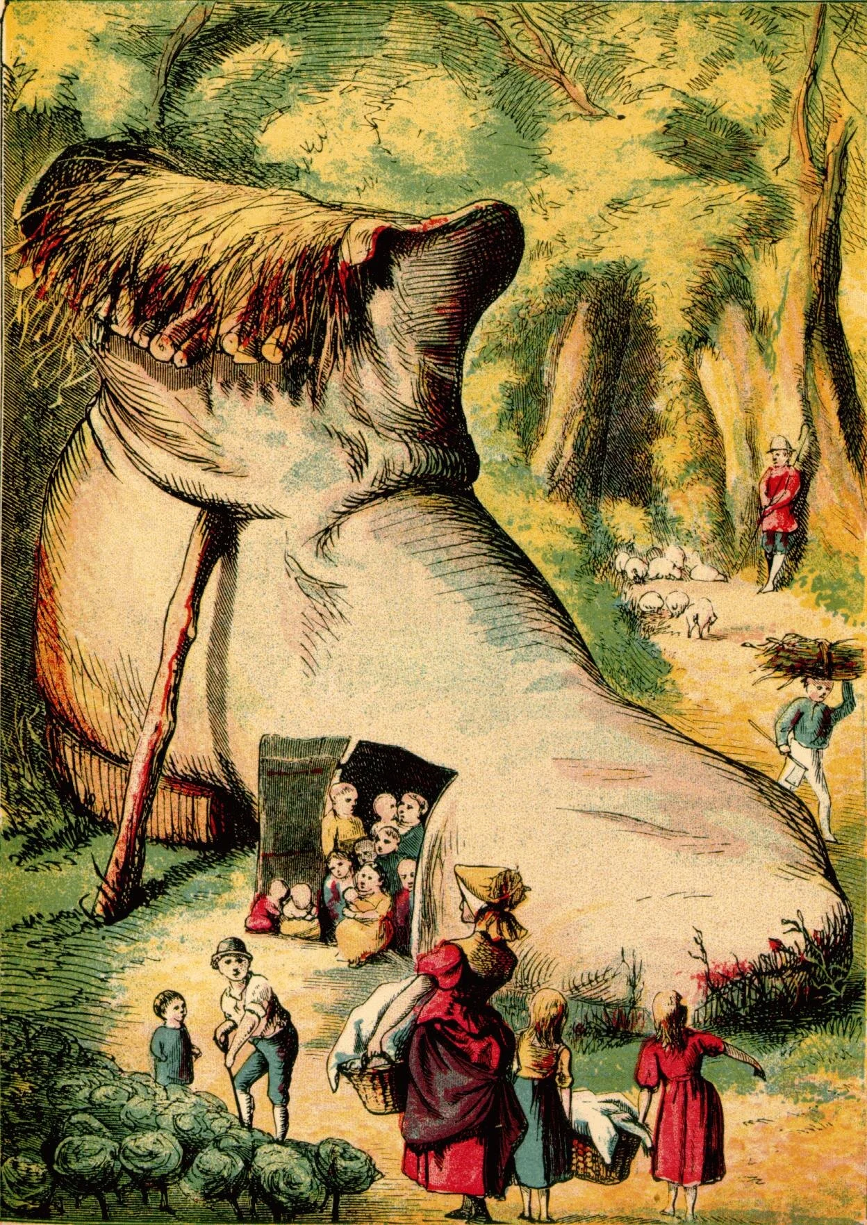 Joseph Martin Kronheim illustration for the Old Woman Who Live in a Shoe