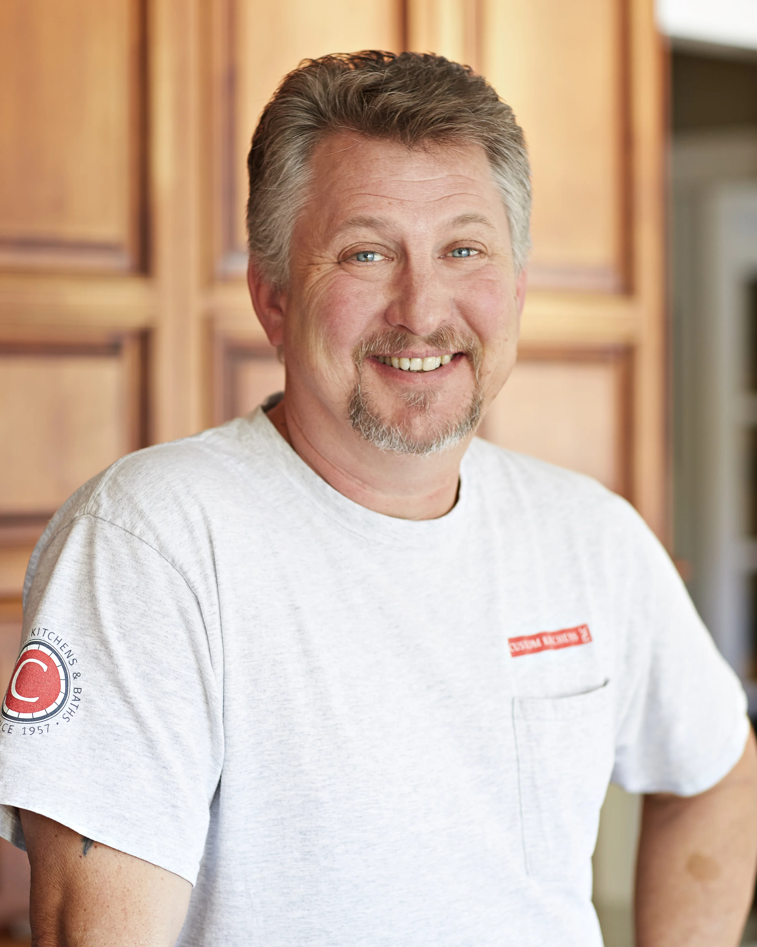 James (J.T.) Hall Cabinet Installer James has been expertly installing cabinets and trim for 30 years. He loves the crisp, clean lines of a finished job and the personal interaction he gets to have with our clients. Outside of work he plays and sings in his church’s praise band and choir and is the frontman of a local band.