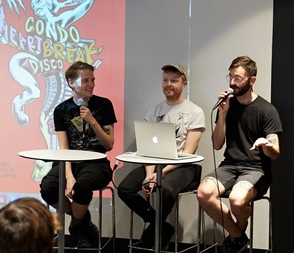 speaking on a canadian comics panel with patrick kyle and our lovely moderator andrew t, assistant director of TCAF. <3