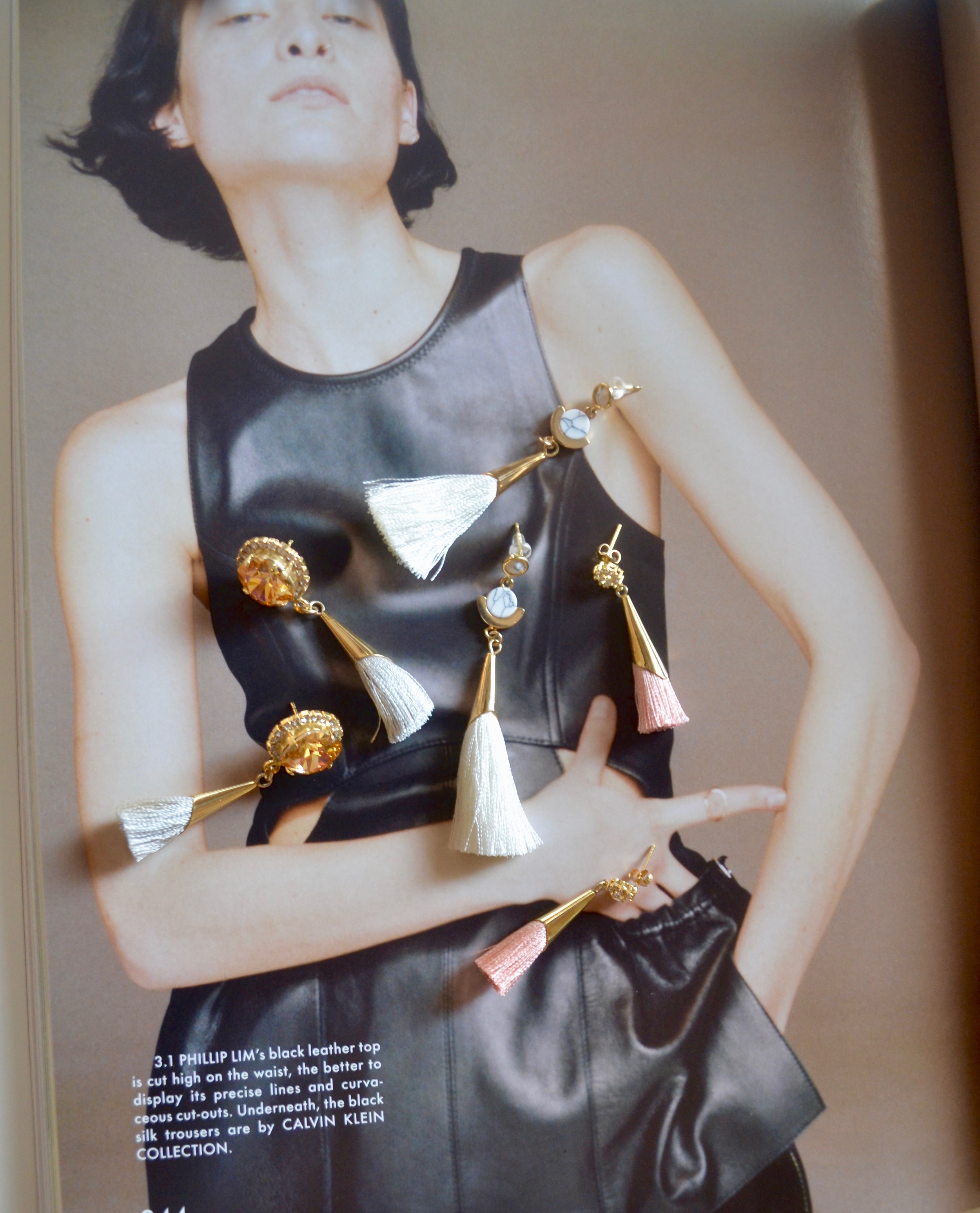 Pictured: Daliyah Mini Tassel Earrings, Despina Marble Tassel Earrings