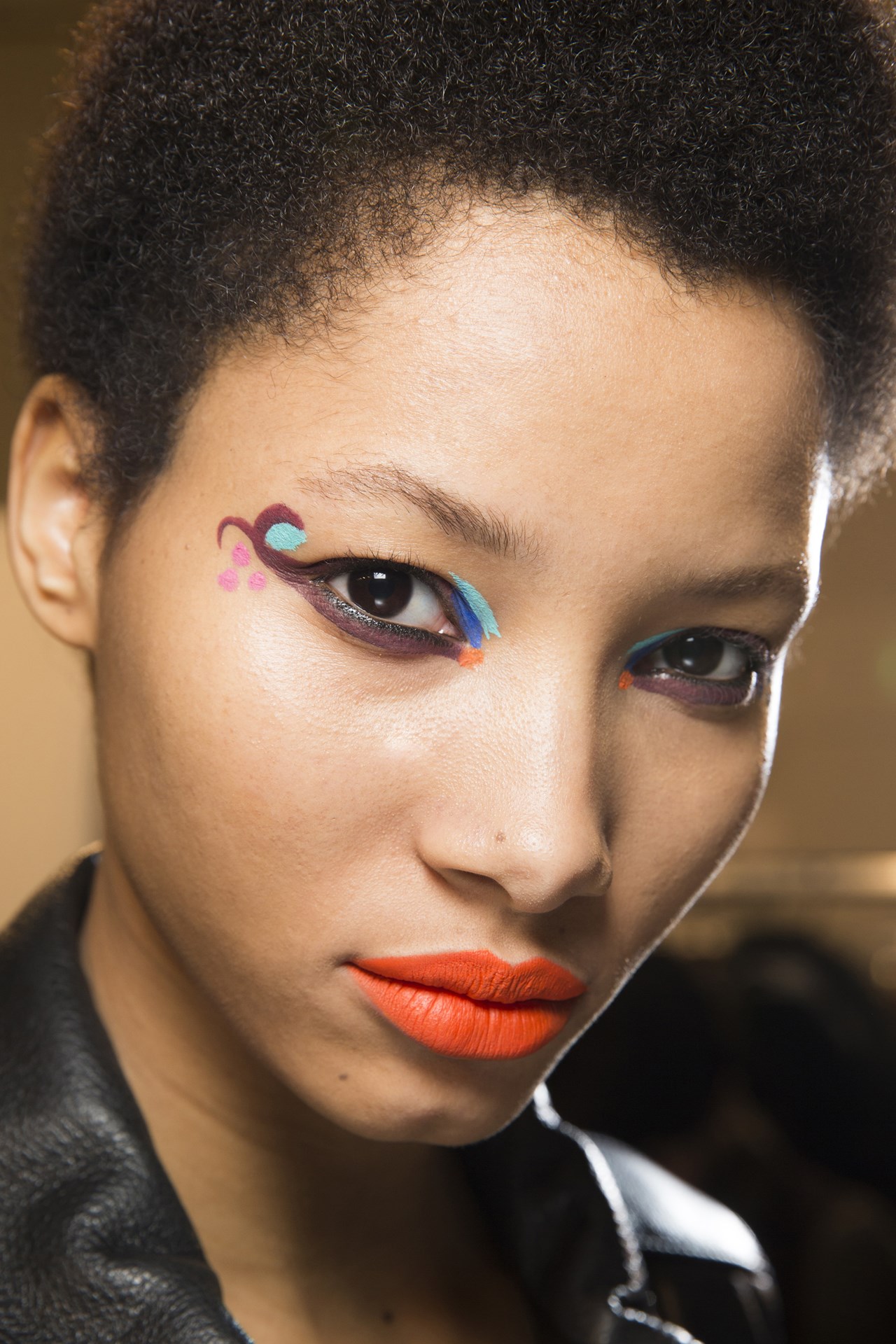 Fendi - Some models also wore a contrast lip, in orange-red or - in one case - bold yellow.
