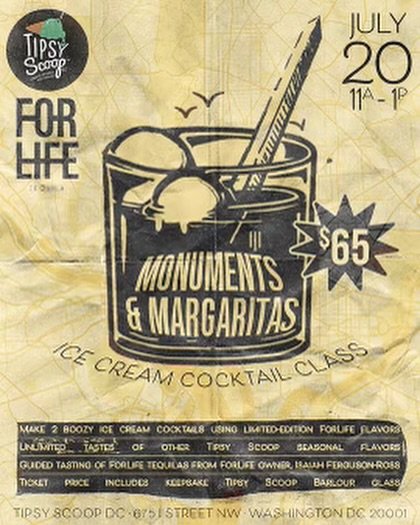 🔔 Client Event #icymi 

Mix up some magic at 🗿Monuments &amp; Margaritas 🍸 Ice Cream Cocktail Class with ForLife Tequila! 

Join @forlifetequila x @tipsyscoop for a sweet and spirited experience in Washington D.C.

Check out the link in bio on For