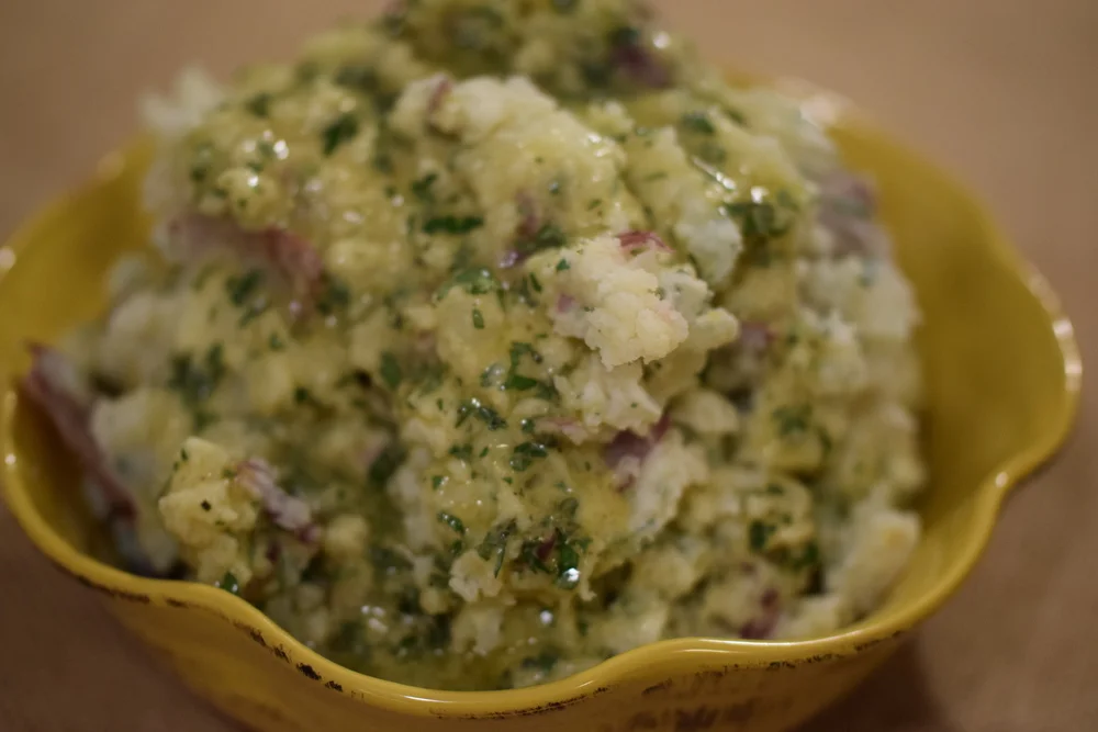 Herbed Lemon Smashed Redskin Potatoes