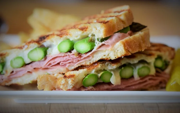 Ham, Swiss & Asparagus Panini