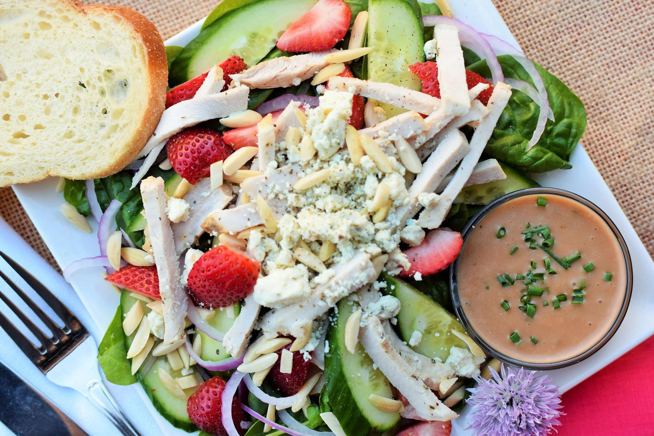 Summer Spinach Salad with Pork Loin & Strawberries