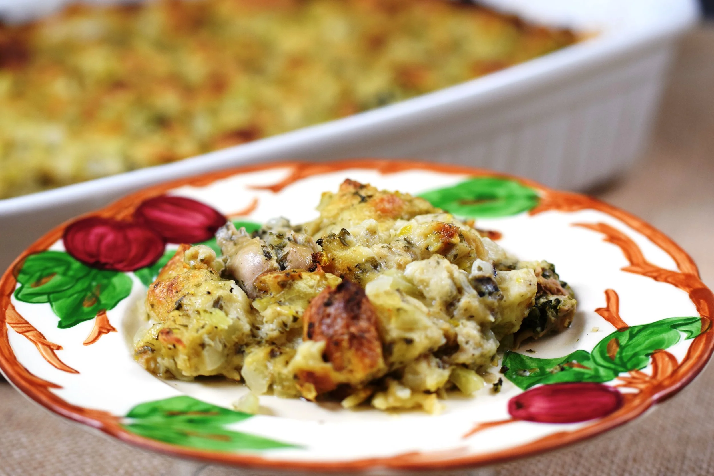 Thanksgiving Oyster Dressing made with Challah