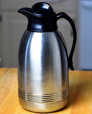 My favorite, well-worn stainless coffee carafe. I love this thing!