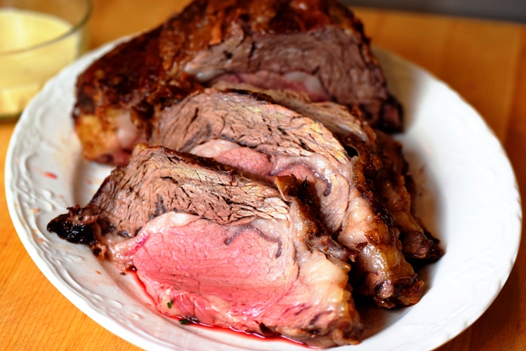 Beef Prime Rib (this is a three-rib roast cooked almost to medium. I prefer rare! )