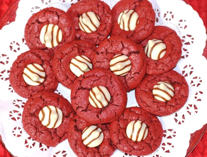 Red Velvet Blossom Cookies