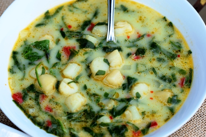 Spinach & Scallop Soup