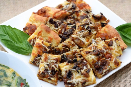 Flatbread with Wild Mushrooms & Gruyere Cheese
