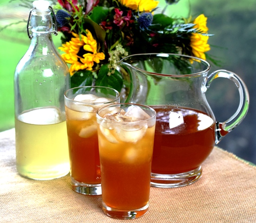 Pitcher of Arnold Palmers with a side of Limoncello for the "Grown-Up" version