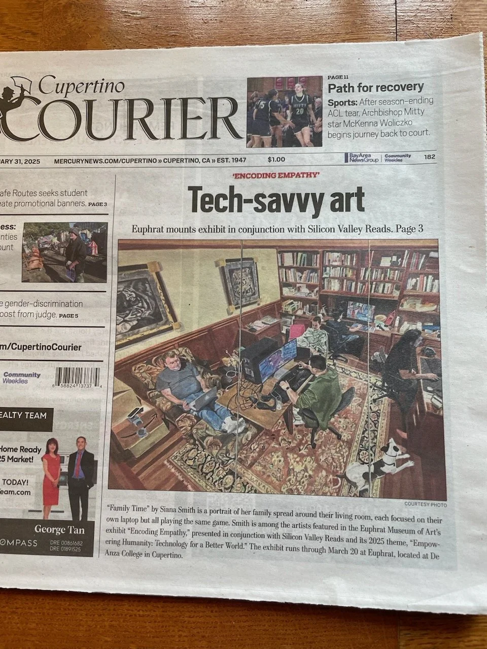 Family Time 1, part of "Encoding Empathy", featured in Cupertino Courier