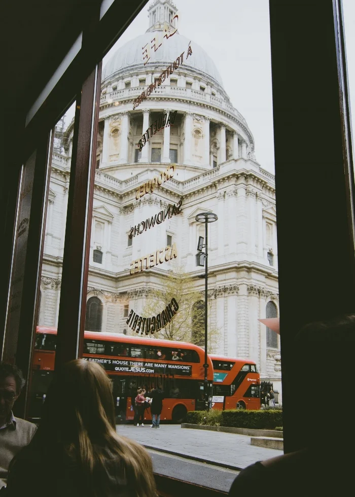 the famous double decker busses in london.