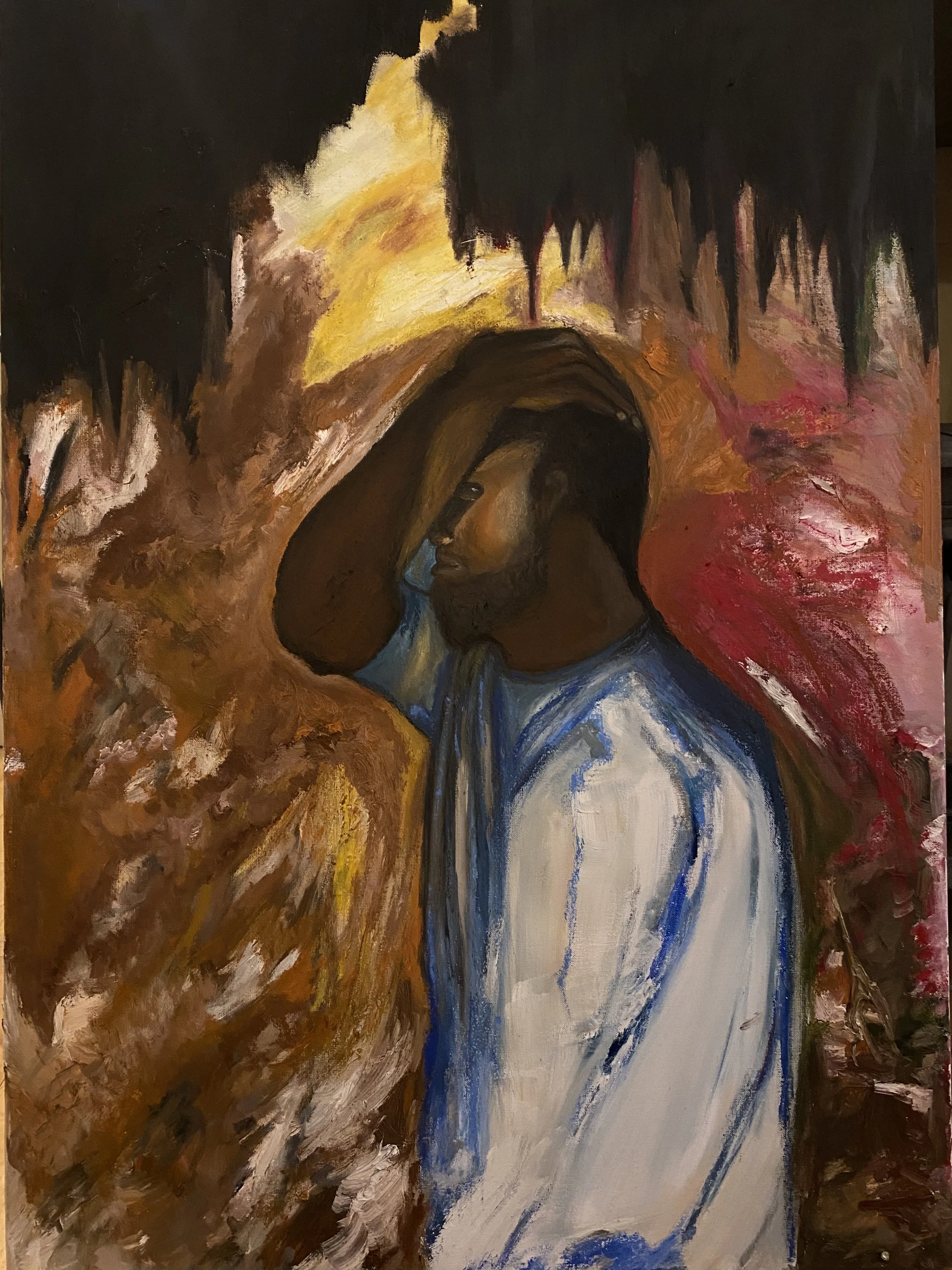  100cm X 70 cm mixed media painting on canvas 