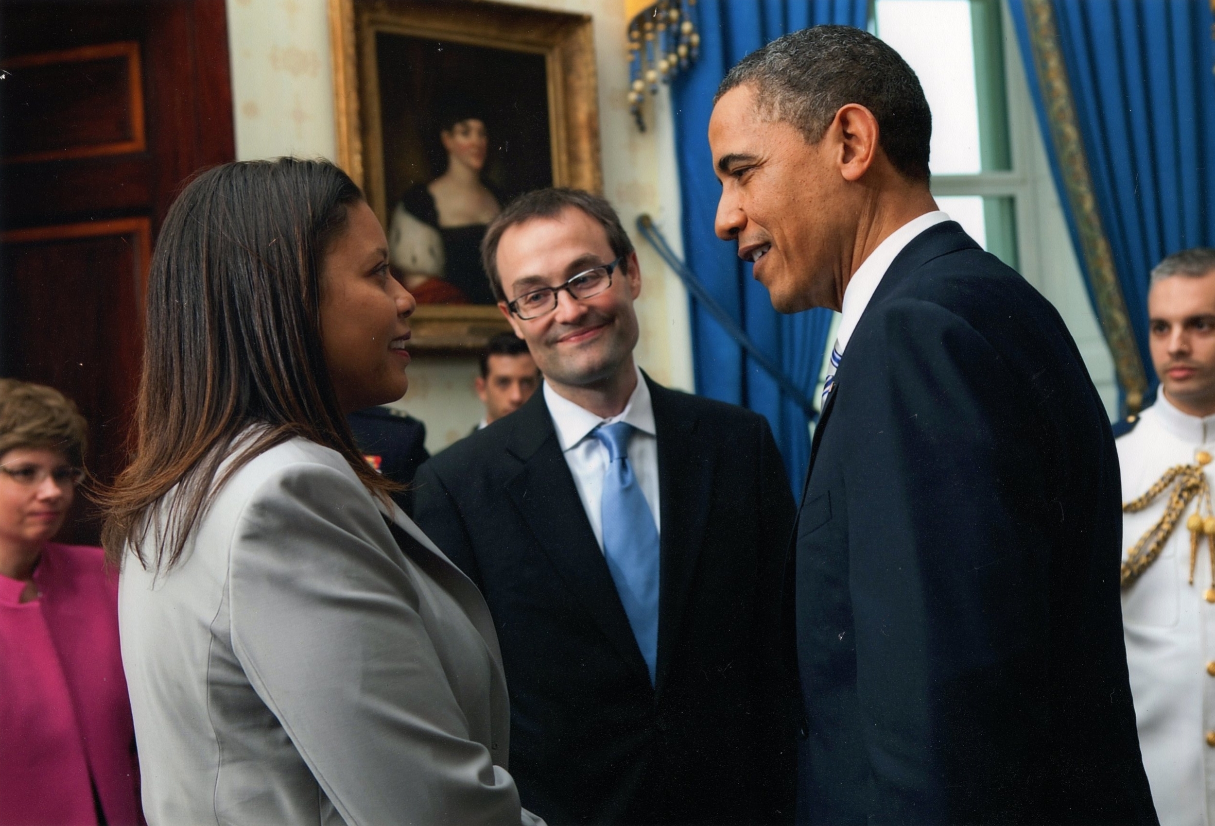 Bryan and Deneta Sells with President Obama at the White House in 2011. 