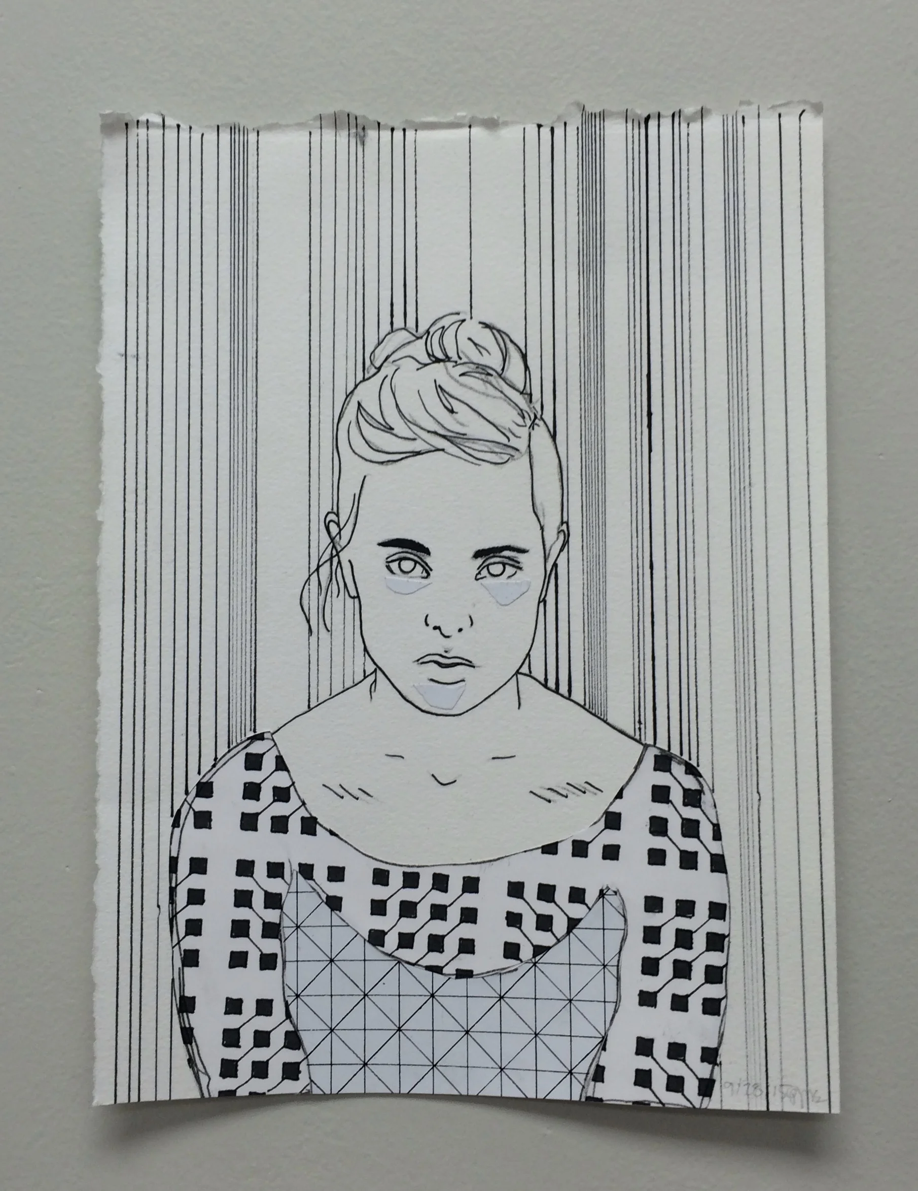 jess, 6"x9" pen on paper, 2015