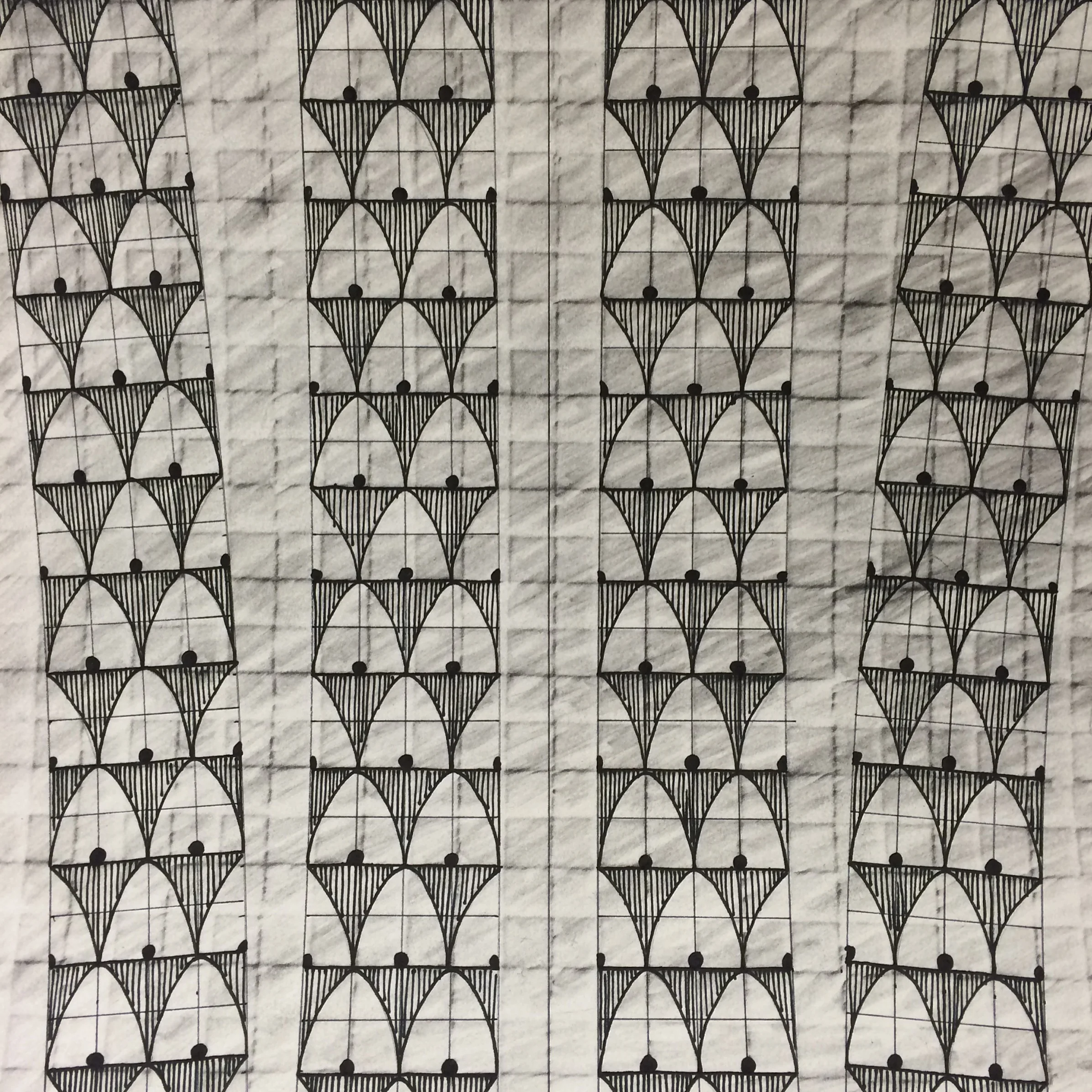 arches, 14"x14" pen and graphite on paper, 2015