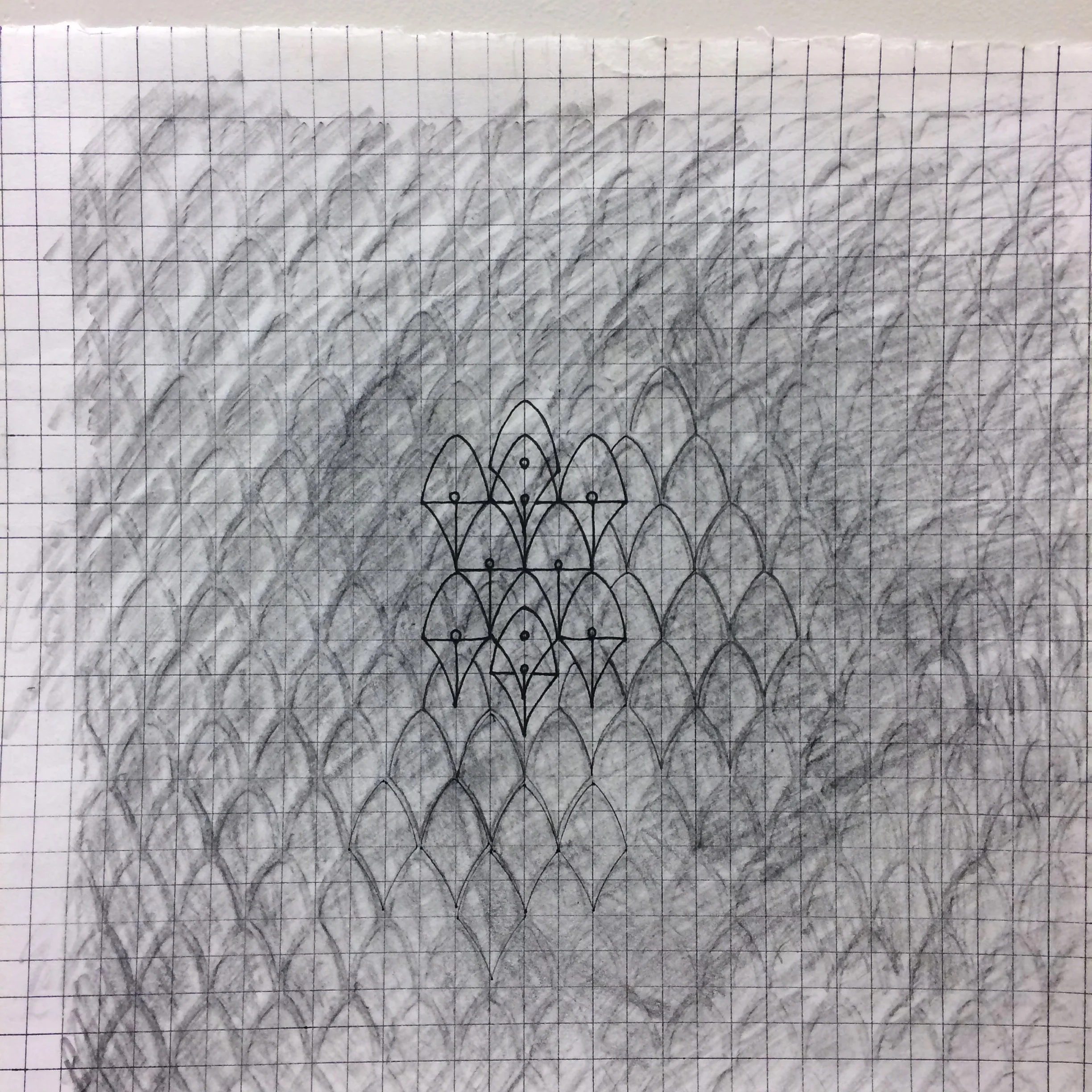 untitled, 14"x14" pen and graphite on paper, 2015