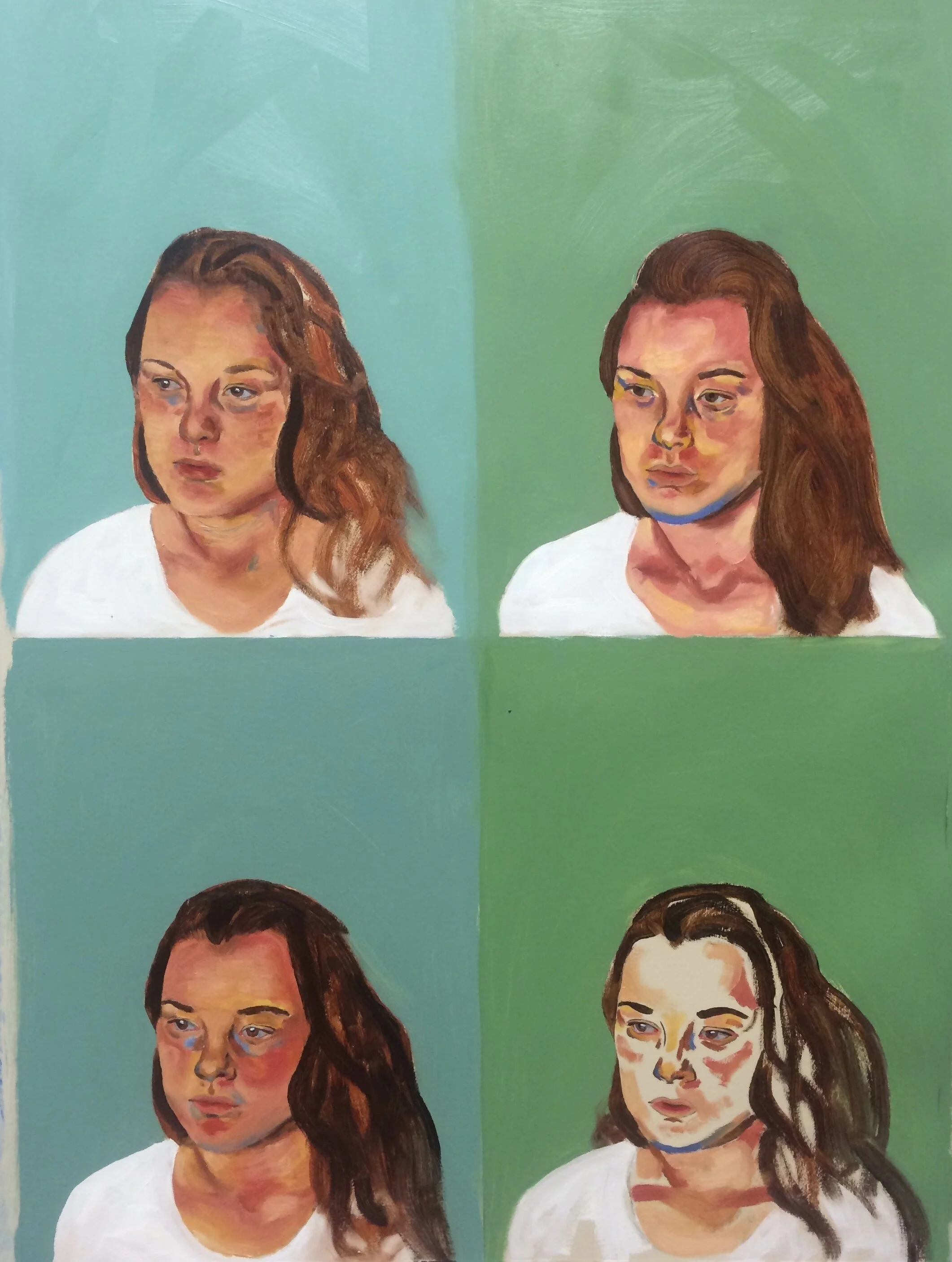 Calico repeat study, oil on paper, 30" x 22" 2016