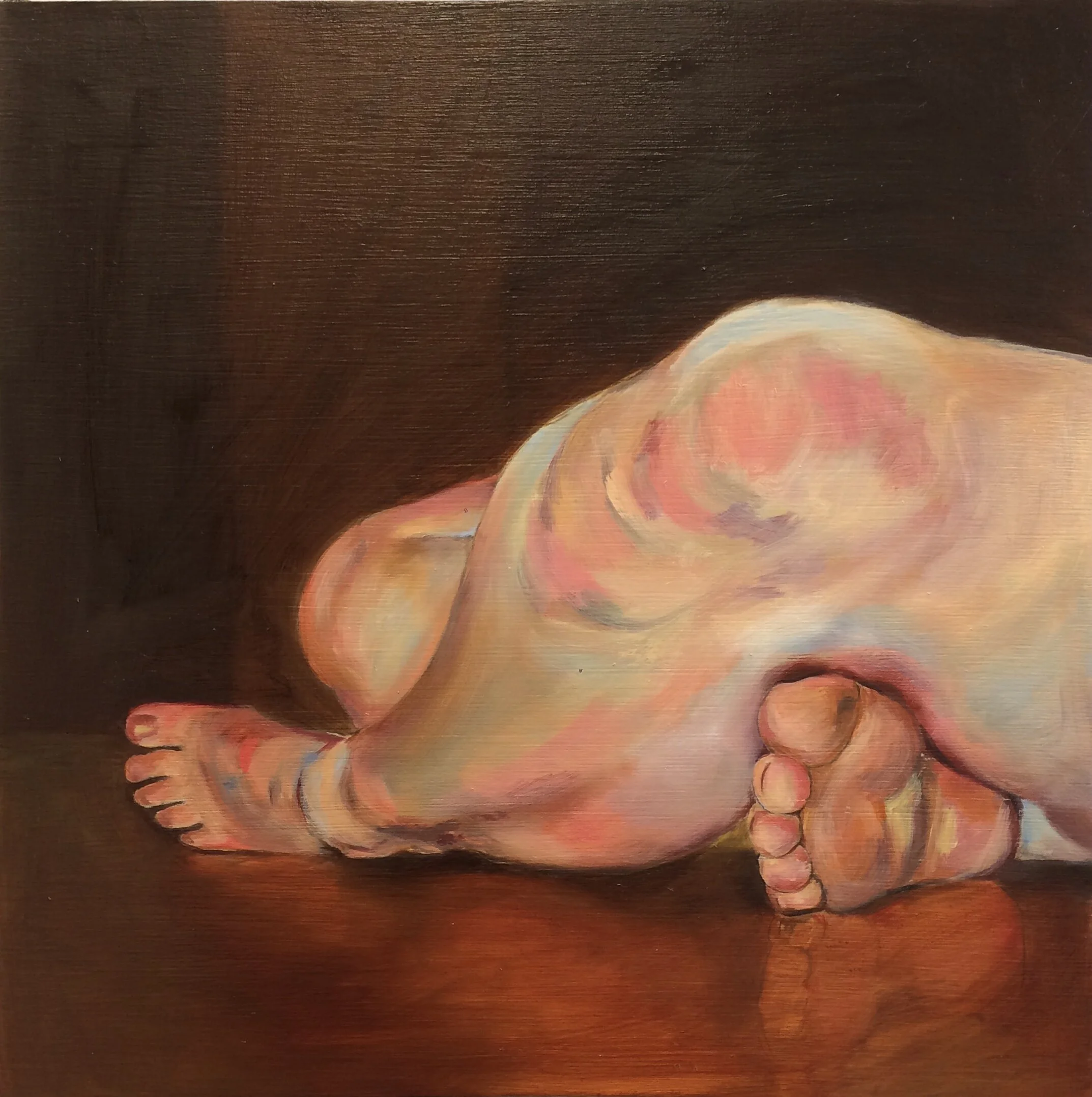 Knees, oil on panel, 10" x 10" 2017