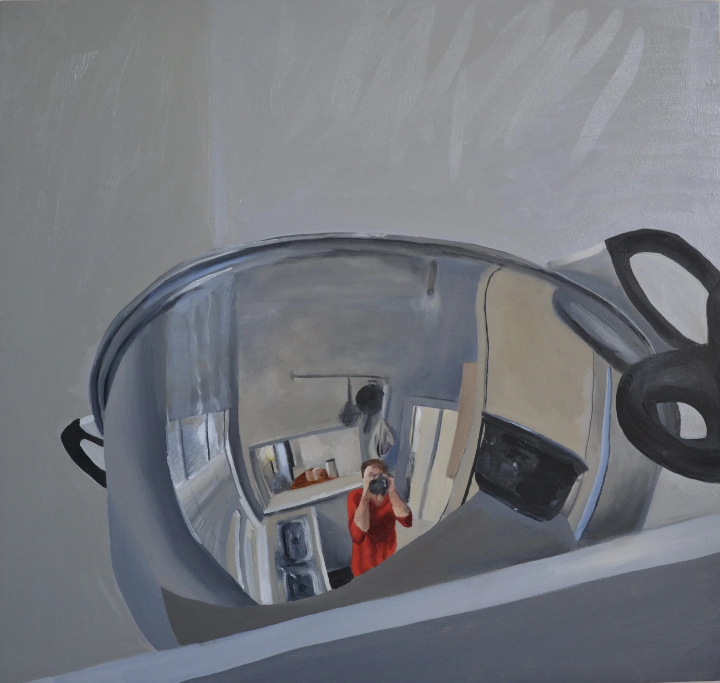 Bowl, oil on panel, 18" x 19.25" (piece destroyed by fire, photo memory only)