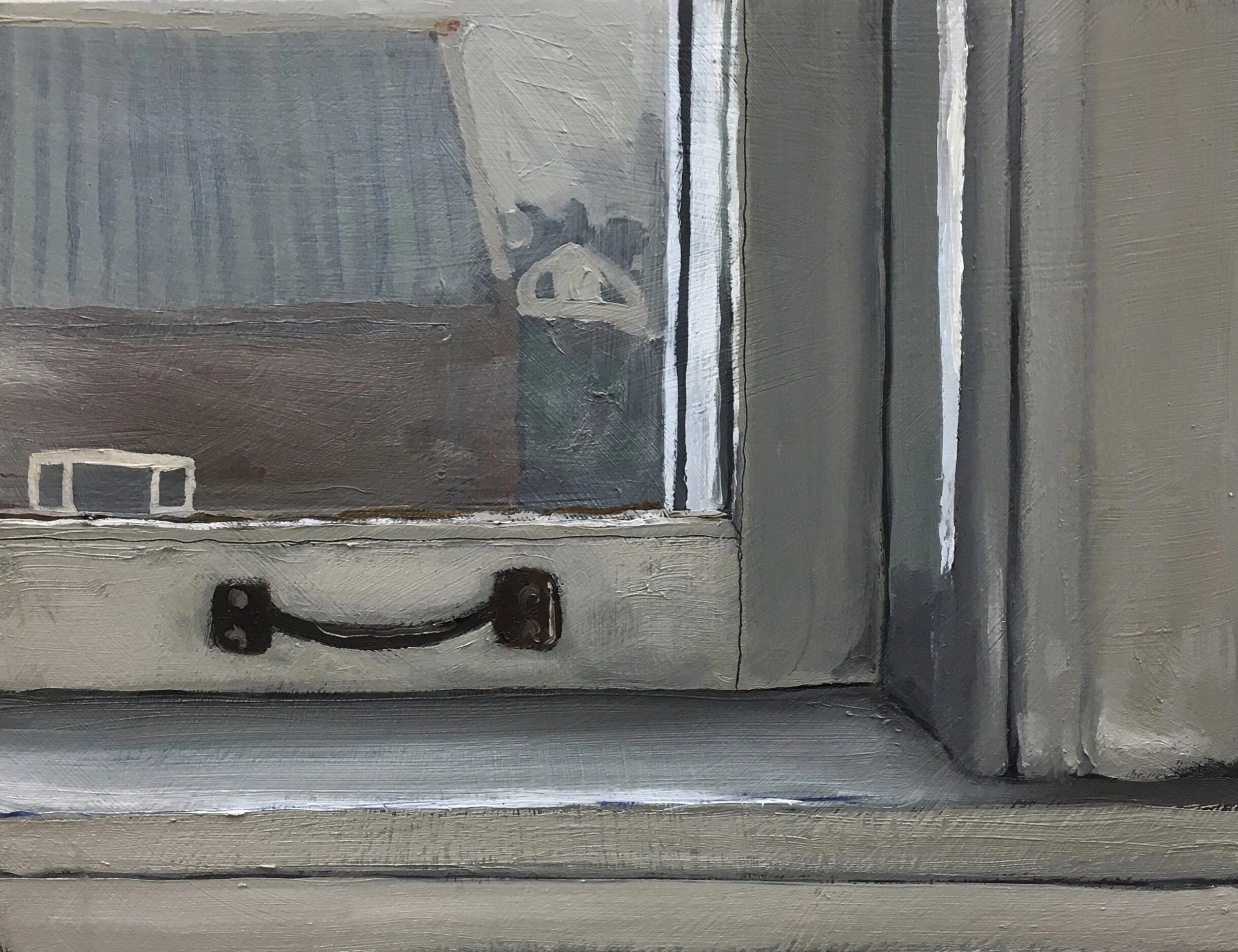 Ledge, oil on panel, aprox 4" x 5.5" 2018