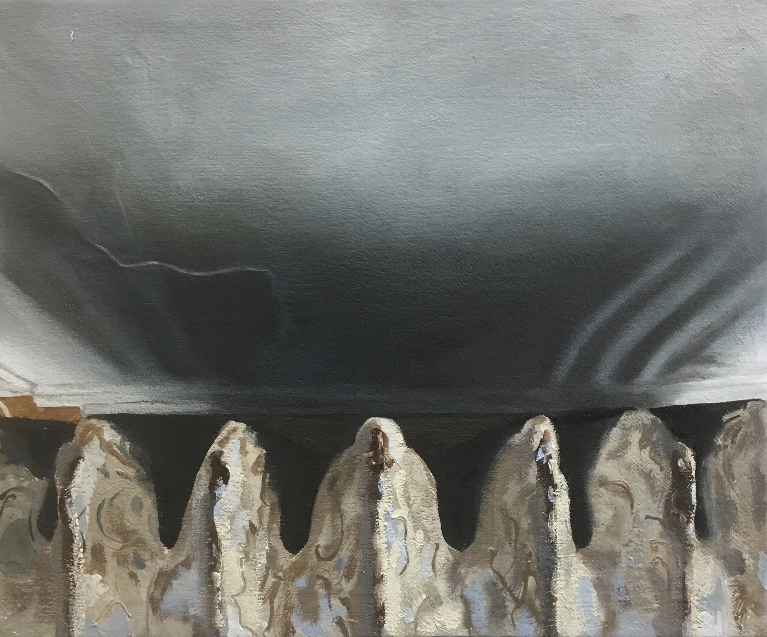 Backside, oil on linen, 9" x 11" 2018