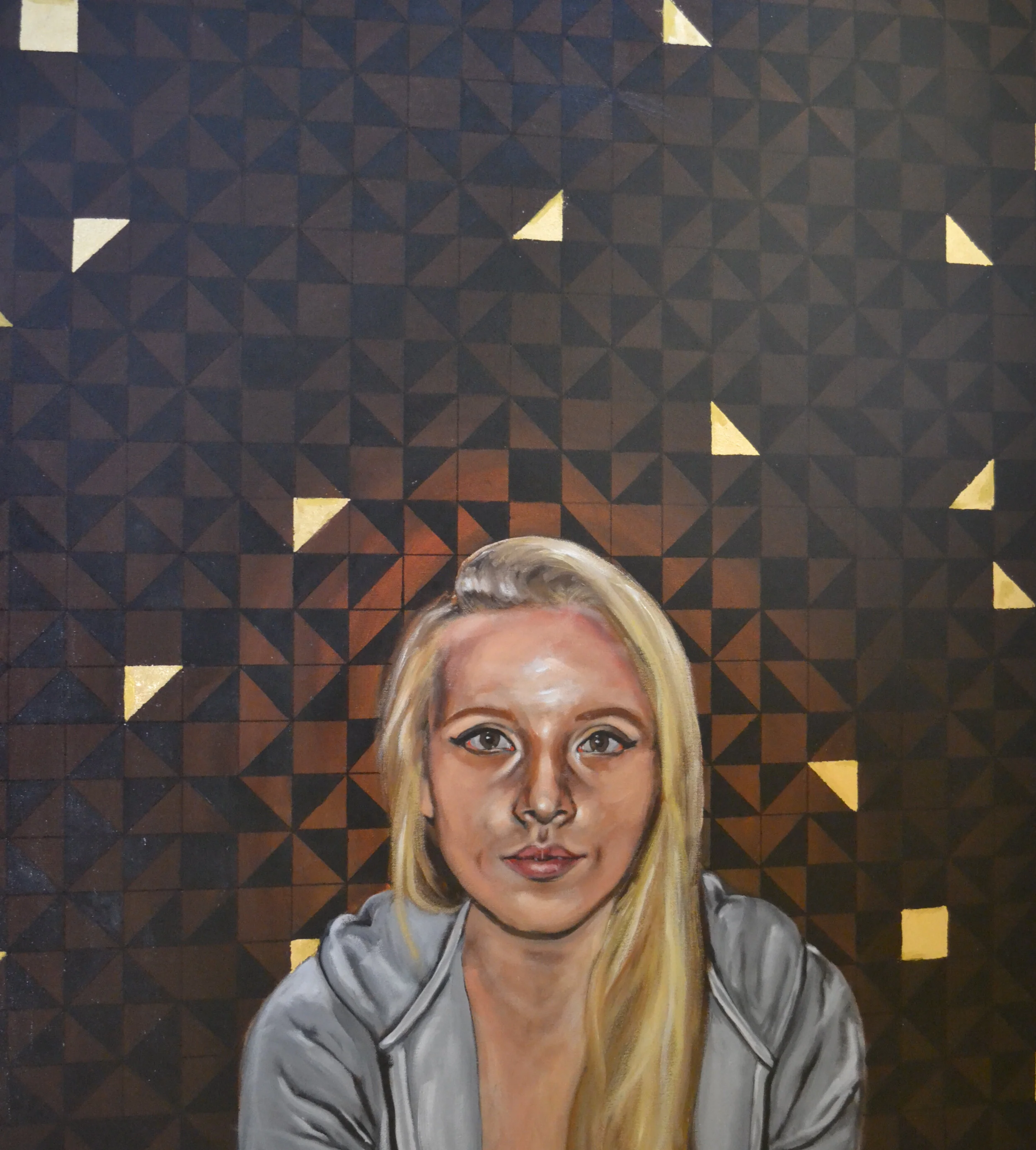 Sydney, oil and gold foil on canvas, 36" x 40" 2014