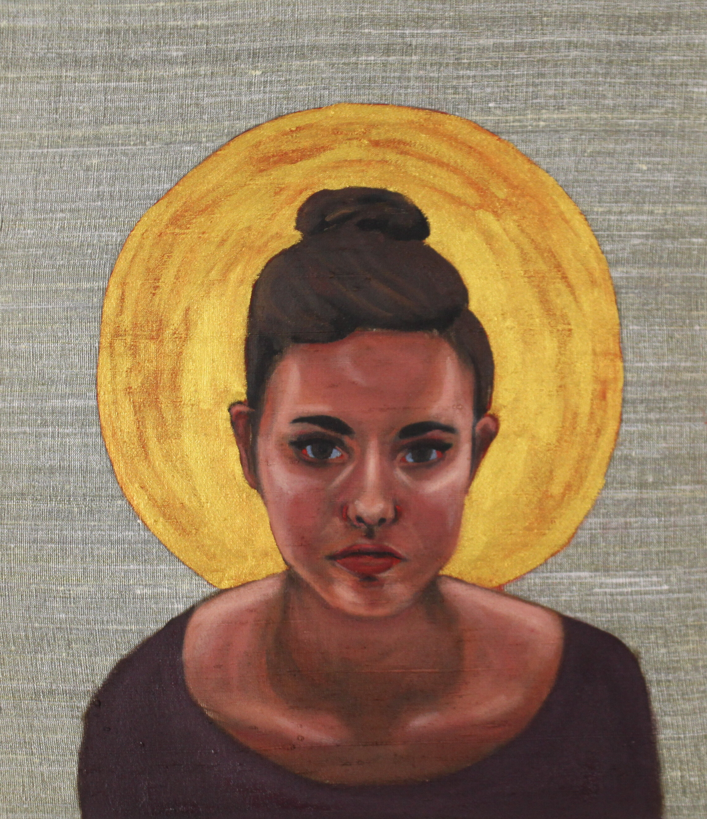 Jess, oil on silk, 14" x 16" 2013
