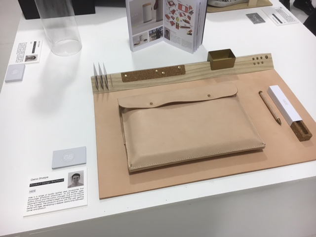 BA Hons Product Design. Seek out the sublime leather desk accessories HIDE, that encourages user development and emotional attachment. Geno Sharpe geno_g_sharpe@Hotmail.com