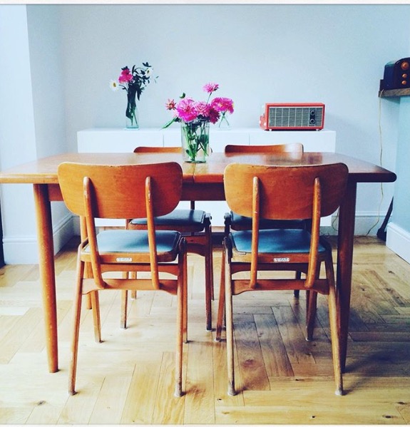 Well how fine do these stacking utility chairs look in this great Manchester space! the chairs originate from a Liverpool Social club and fit perfectly in this new home...